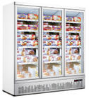 Glastür-Tiefkühlkost-Gefrierschrank der Supermarkt-Senkrechte-4, Handelsanzeigen-Kühlschrank-Gefrierschrank