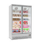 Glastür-Tiefkühlkost-Gefrierschrank der Supermarkt-Senkrechte-4, Handelsanzeigen-Kühlschrank-Gefrierschrank