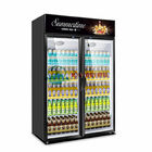 Anzeigenkühlschrank mit 2 Glastürgetränken, Handelssupermarktkühlschrank-Glasschaukasten