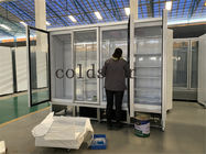 Anzeigengetränkemilchbier der Türen des Supermarktkühlschrankgefrierschranks 4 vertikales kälteres