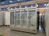 Vier Glastür-Gefrierschrank-aufrechte Eiscreme-Schaukasten-Anzeigen-Gefrierschrank-Supermarkt-Kühlschrank-Ausrüstung