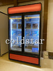 Glastür-aufrechter Kühlschrank-Gefrierschrank-Schaukasten des Ventilator-abkühlender Kühler-3