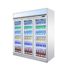 Die drei Tür-kühlte vertikales Anzeigen-Getränk Schaukasten-Handelsglastür-Gefrierschrank für Supermarkt