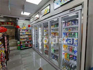 Handelsanzeigen-Kühlschrank-Gefrierschrank-multi Tür-Vertikalen-einfrierender Schaukasten