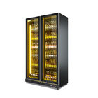 Ventilator-abkühlender Glastür-aufrechter Kühlschrank für Verkaufs-Monster-Energie-Getränk-Anzeigen-Kühlschrank