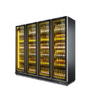 Getränk-Bier-Auto entfrosten die 4 Tür-kühleren Handelsanzeigen-Kühlschrank mit 4 Rädern