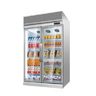 Supermarkt-vertikaler Ventilator-abkühlender Glastür-abkühlender Ausrüstungs-Eiscreme-Speicher-Anzeigen-Gefrierschrank