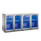 Tür-kalte Getränk-Kühlvorrichtung des Edelstahl-Schwingen-4 unter Gegenbar-Kühlschrank, eingebaute Glastür-Rückseitenbar Kühlvorrichtung