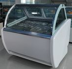 12 Wannen Gelato-Anzeigen-Kühlschrank-Gefrierschrank-Auto entfrosten Art Edelstahl/Marmorierunggrundmaterial