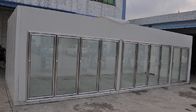 Supermarkt-Mini-Markts-Glastür zeigen Kühlraum an