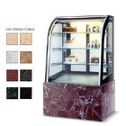 Werbung gebogener Glaskühlschrank, 2.0m Ventilator-abkühlende Kuchen-Anzeigen-Kühlvorrichtung