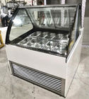 Handels-18 Behälter Luftkühlungs-Eiscreme-Anzeigen-Gefrierschrank italienische Glaskühlvitrine Gelato