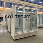 TÜR-Kühlvitrinegefrierschrank Ventilators mit drei Türen trinkt abkühlende Senkrechte Glasdie e-weiß Kühlvorrichtung