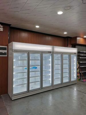 Aufrechtes Anzeigen-Handelsgetränkekühlerer Kühlschrank
