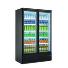 Kommerzielle aufrechte Glastür gekühlte Schaukasten-Supermarkt-multi Plattform-Getränkekühlvorrichtung