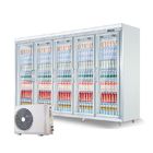 Handelsglastürsupermarktanzeigenkühlvorrichtungs-Luftkühlungskühlschrank mit aufgeteiltem Heizkörper