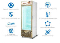 Vertikaler aufrechter Anzeigen-Schaukasten-Gefrierschrank für Eiscreme u. gefrorene Produkte