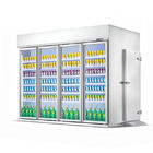 Supermarkt-Mini-Markts-Glastür zeigen Kühlraum an