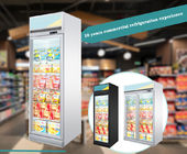 Vertikaler Glastür-Gefrierschrank der Supermarkt-Kühlgeräte-400L mit Ventilator-Kühlsystem