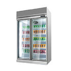 Kühlschrank-fördernder doppelte Tür-Kühlschrank mit Glastür-Handelsgetränkegefrierschrank-Anzeigen-Kühlschrank