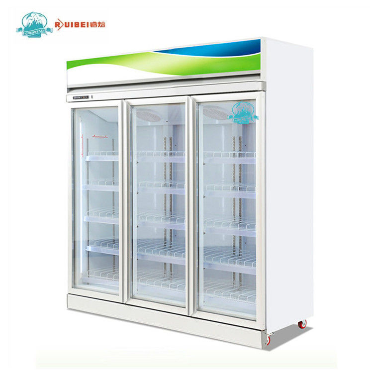 Glasgefrierschrank mit 3 Türen der kommerziellen Anzeige der Tiefkühlkost aufrechten