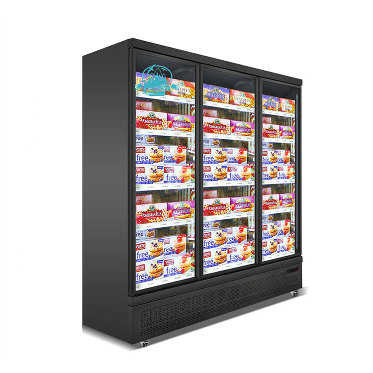 Kundengebundener aufrechter Supermarkt-Glastür-Getränkeanzeigen-Kühlvorrichtungs-Gefrierschrank