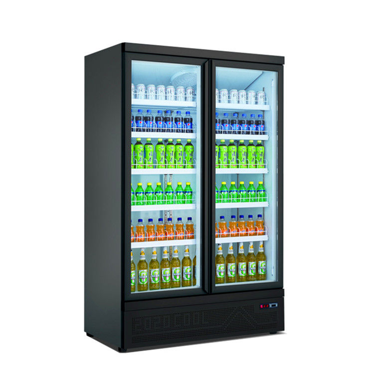 Kommerzielle aufrechte Glastür gekühlte Schaukasten-Supermarkt-multi Plattform-Getränkekühlvorrichtung