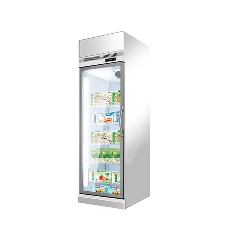 Vertikaler Glastür-Gefrierschrank der Supermarkt-Kühlgeräte-400L mit Ventilator-Kühlsystem